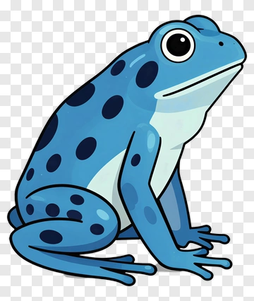 Cartoon Blue Frog PNG