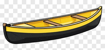 Cartoon Yellow Canoe PNG