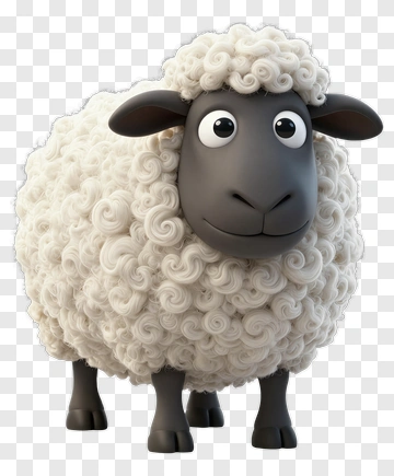 Cartoon Sheep With Curly Wool PNG