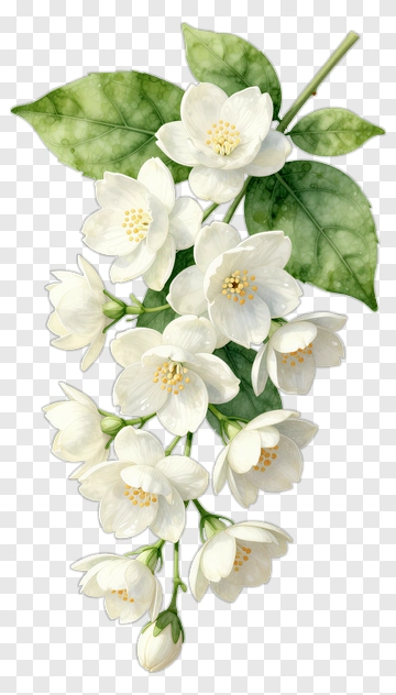 White Jasmine Flower Cluster PNG