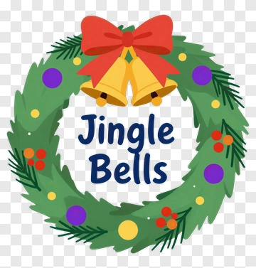 Christmas Wreath With Jingle Bells PNG