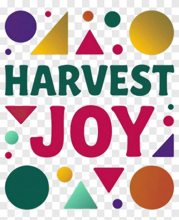 Harvest Joy With Colorful Geometric Shapes PNG