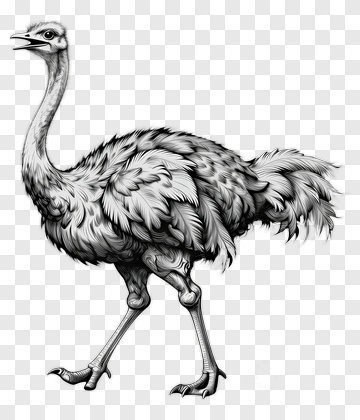 Illustration Of An Ostrich Walking PNG