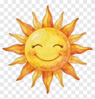 Smiling Sun Illustration PNG