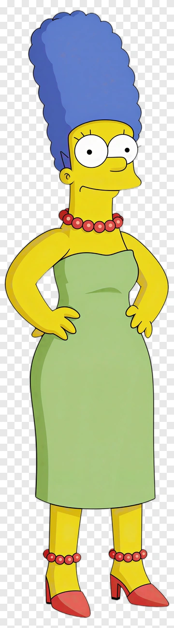 Cartoon Character With Blue Hair And Green Dress PNG