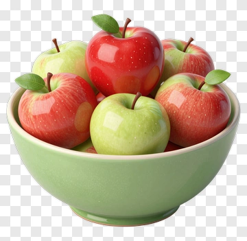 Bowl Of Colorful Apples PNG