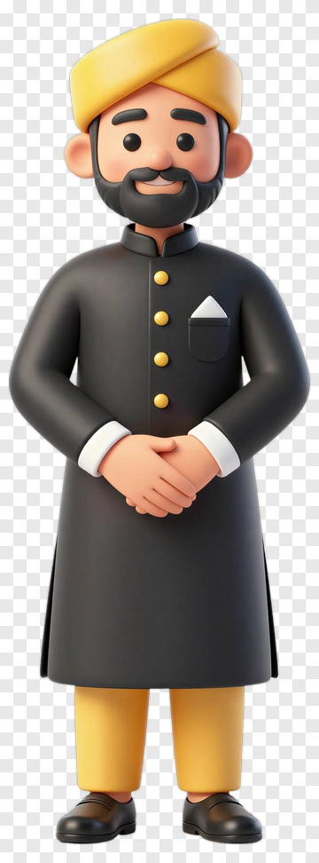 3D Man In Traditional Attire PNG