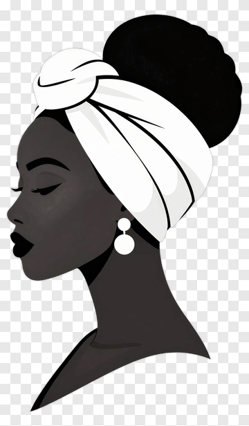 Silhouette Of A Woman With A Headscarf PNG