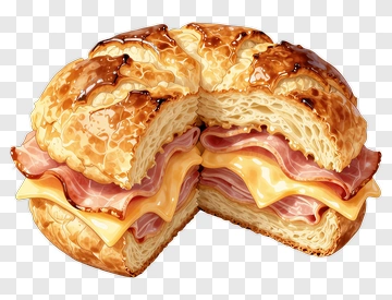 Croissant Sandwich With Ham And Cheese PNG