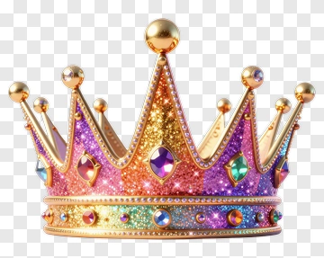Colorful Crown With Gems PNG