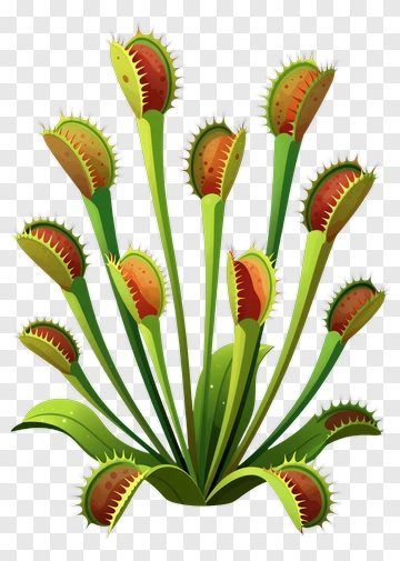 Colorful Venus Flytrap Plant PNG