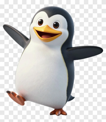 Cartoon Penguin Smiling And Dancing PNG