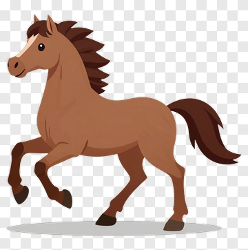 Cartoon Horse Trotting PNG
