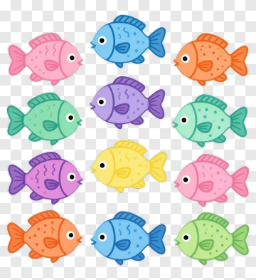 Colorful Cartoon Fish Collection PNG