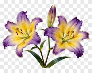 Colorful Lily Flowers PNG