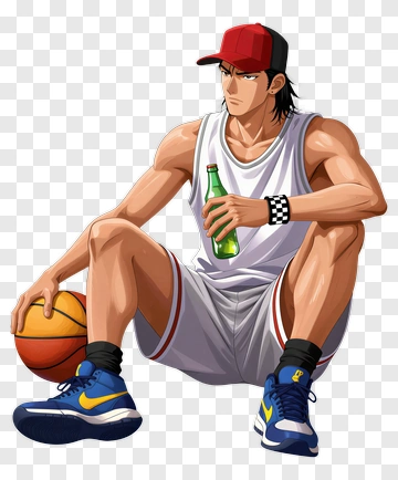 Basketball Player Sitting With A Bottle PNG