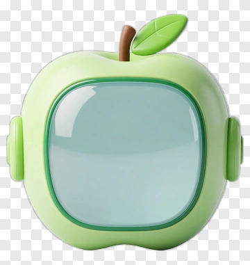 Green Apple-Shaped Frame PNG