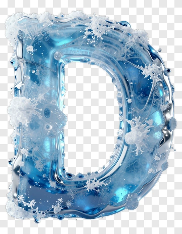 Icy Letter D With Snowflakes PNG