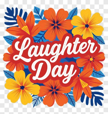 Laughter Day Floral Design PNG