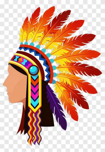 Colorful Native American Headdress PNG