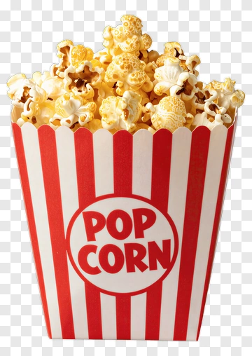 Popcorn In A Red And White Striped Box PNG