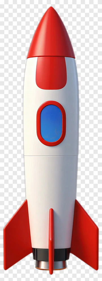3D Cartoon Rocket PNG
