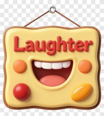 Cartoon Sign With The Word Laughter PNG
