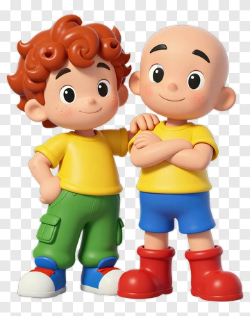 Cartoon Friends Standing Together PNG