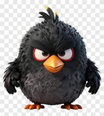 Angry Cartoon Bird Character PNG