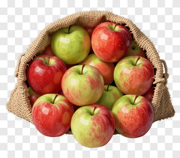 Basket Of Colorful Apples PNG