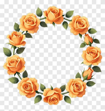 Orange Rose Wreath PNG