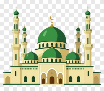 Green Dome Mosque With Minarets PNG