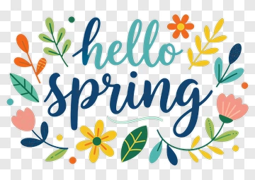 Hello Spring Floral Design PNG