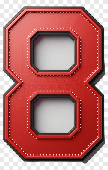 Red Number 8 Sign PNG