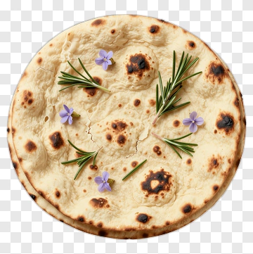 Flatbread Topped With Herbs And Flowers PNG