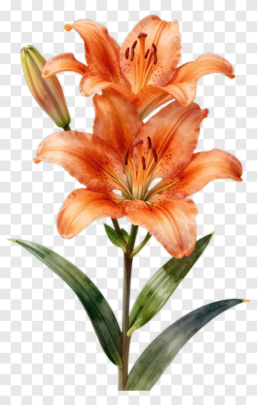 Orange Lily Flower PNG