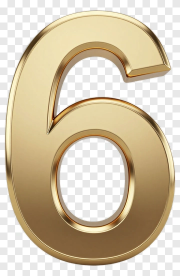 Golden Number Six PNG