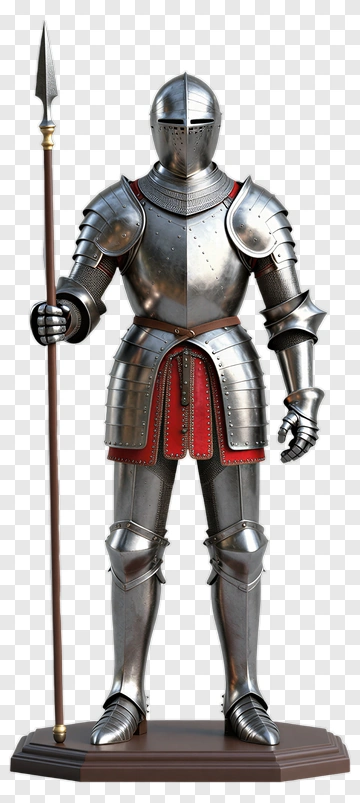 3D Knight Holding A Spear PNG