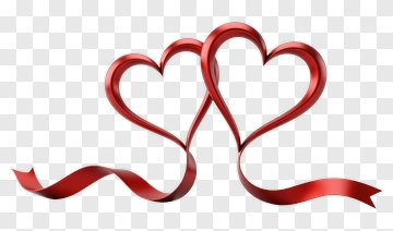 Red Hearts And Ribbon PNG
