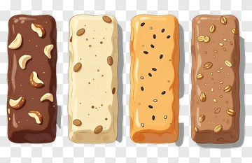 Assorted Chocolate And Nut Bars PNG
