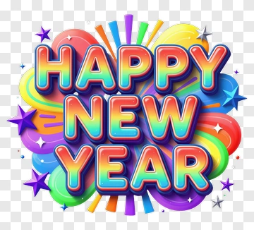 Happy New Year Celebration Graphic PNG