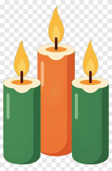 Colorful Candles With Flames PNG