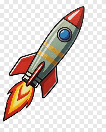 Cartoon Rocket Launching PNG