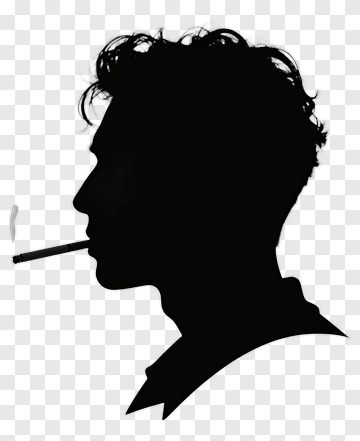 Silhouette Of A Man Smoking A Cigarette PNG