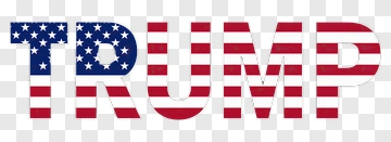 Trump Text With American Flag Design PNG