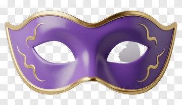 Purple Masquerade Mask With Gold Accents PNG