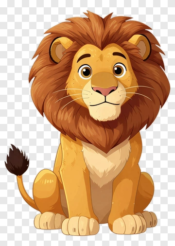 Cartoon Lion Sitting PNG