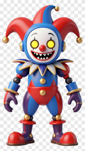 3D Clown Character With Colorful Costume PNG