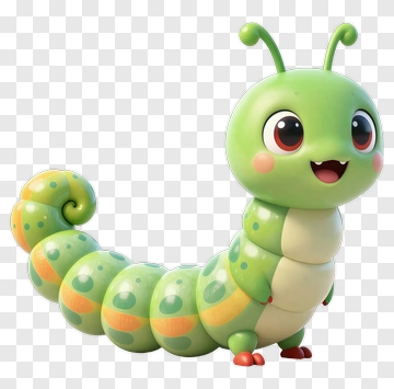 Cartoon Caterpillar Character PNG