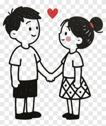 Happy Couple Holding Hands PNG